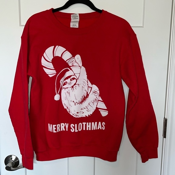 Merry Slothmas Crewneck Sweatshirt - Picture 1 of 3